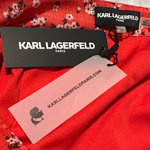 NWT Karl Lagerfeld floral Ruffled Skirt Sz 12 - Picture 6 of 8